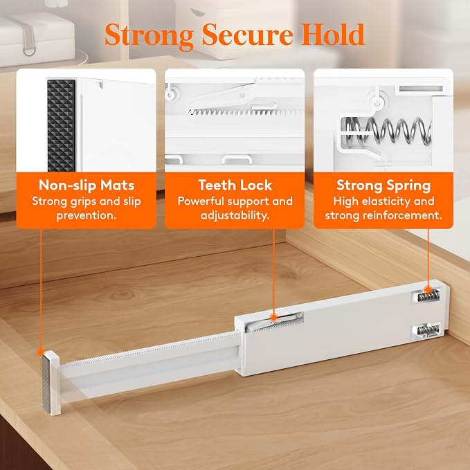 Lifewit 2.36" Upgrade Kitchen Drawer Dividers, Adjustable Drawer Organizer | - Image 5