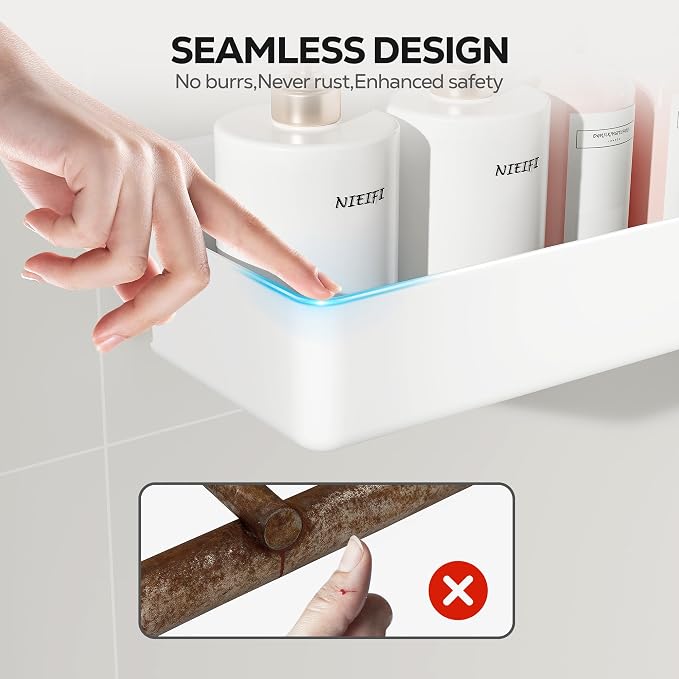 Nieifi Adhesive Shower Shelves, 2 Pieces - Image 5
