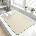 LOPNUR Large Dish Drying Mat for Kitchen Counter, Light Beige | Coffee Mat and by LOPNUR