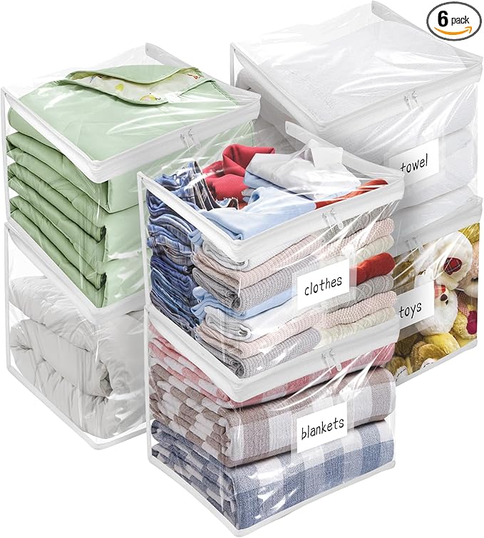 Plastic Storage Bags with Easy-Glide Zipper, Durable Clear Vinyl Zippered by Kikerike