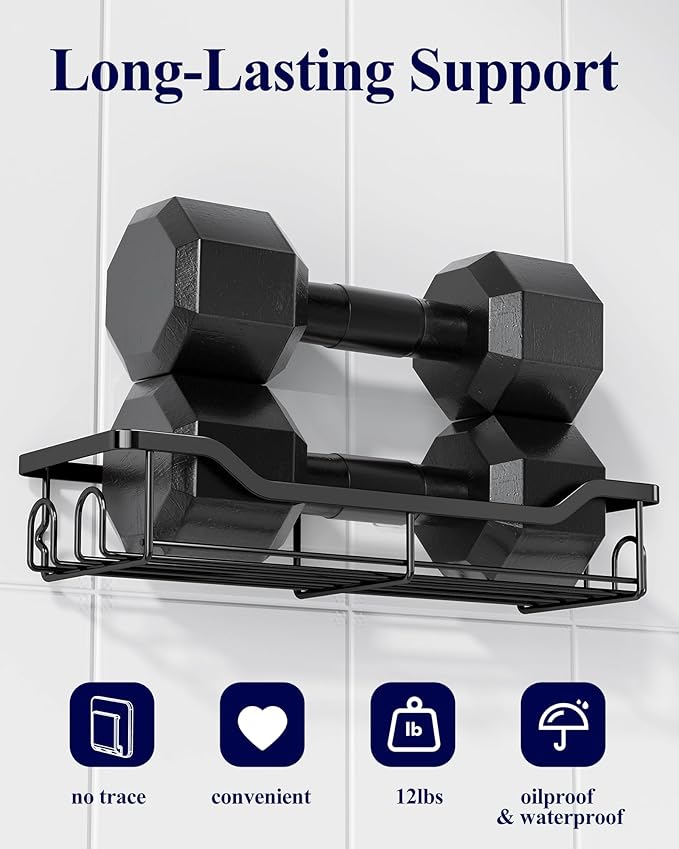 Kitsure Shower Caddy, Adhesive Shower Organizer - Image 4
