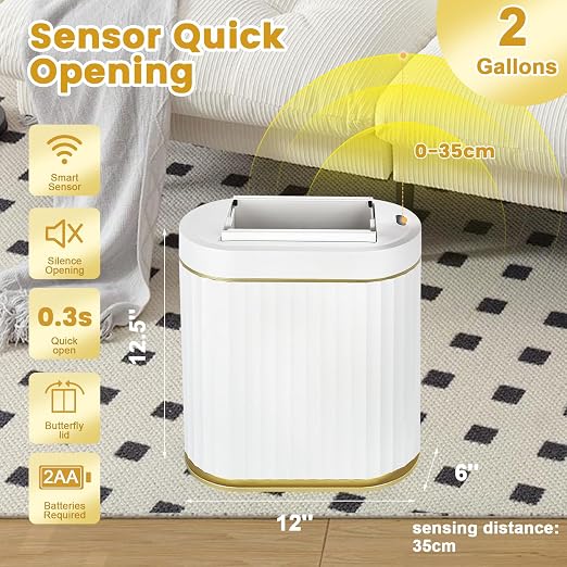 ELPHECO Motion Sensor Bathroom Trash Can - Image 7