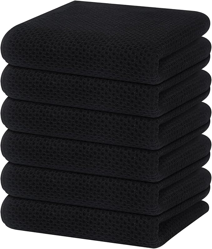 Homaxy 100% Cotton Waffle Weave Kitchen Dish Towels 6-Pack, Ultra Soft by Homaxy