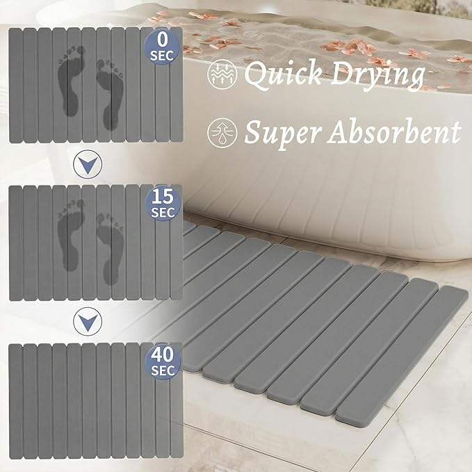 Large Stone Bath Mat 31.5 x 19.7in, Diatomaceous Earth Mat - Image 4