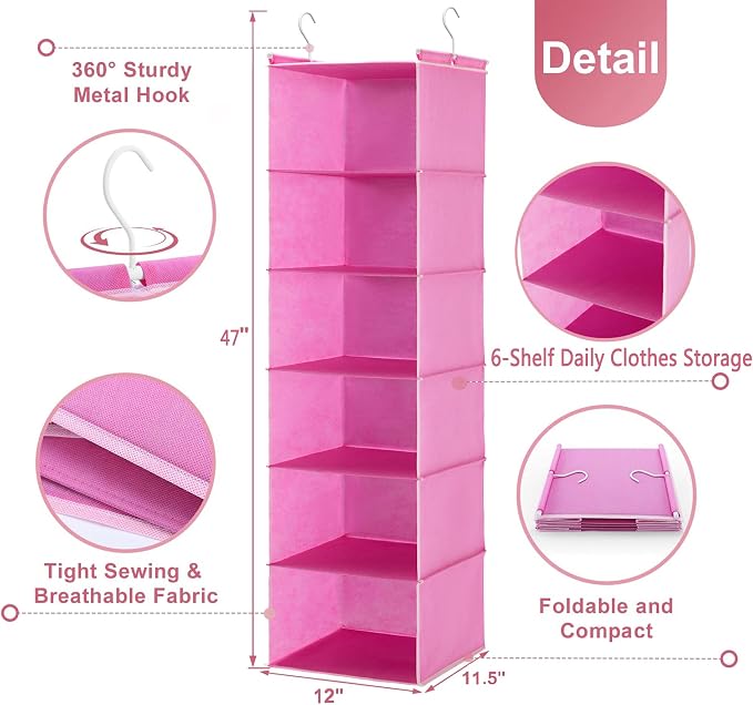 MAX Houser 6-Shelf Hanging Closet Organizer - Image 3