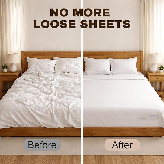 Bed Sheet Holders for Corners, Keep Sheets Firm & Tight, Heavy Duty Non-Slip - Image 3