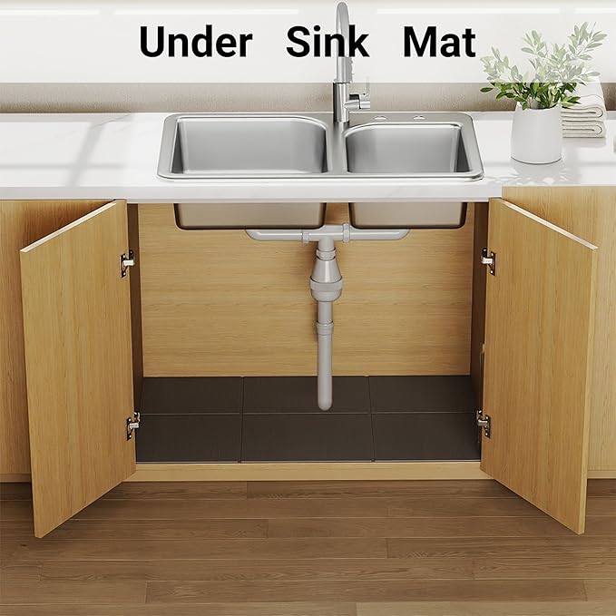 PABUSIOR Foam Shelf Liner for Under Sink: 3 MM Thick Non-Slip Large Kitchen Cabinet Liners - 22" x 82.7" Dark Grey Strong Grip Cushion Tool Box Drawer Mat