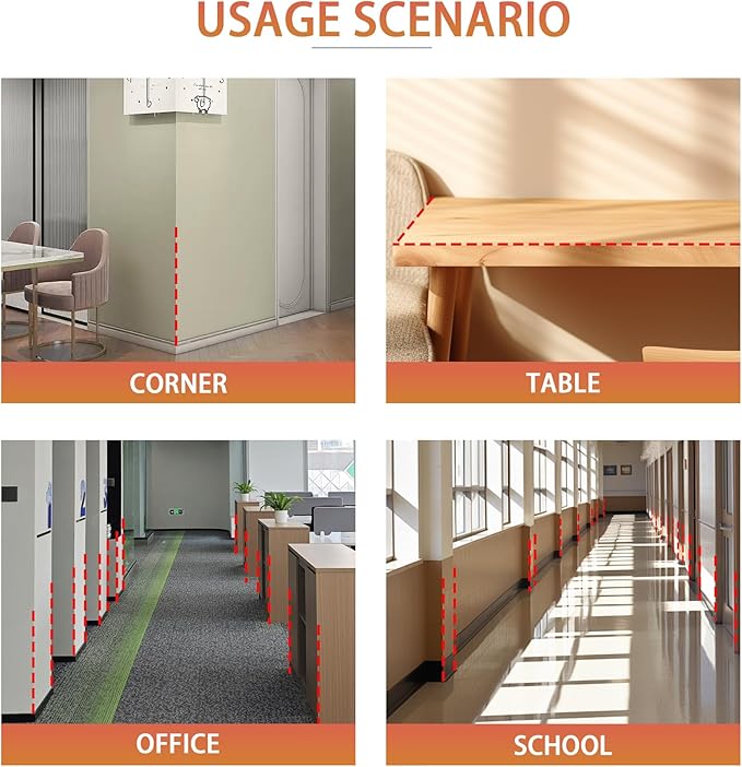 Clear Screws Installation Wall Corner Protectors, Thickened L-Shaped Furniture Edge Shields & Guards for Sharp Wall, Door Frame, Table (2pcs x 39.4’’L x 1.97’’W)