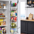 Delamu Narrow Over the Door Pantry Organizer, 6-Tier Metal Pantry Door by DELAMU
