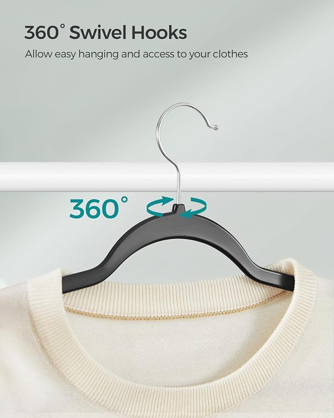 SONGMICS Plastic Clothes Hangers, Space-Saving | 0.2 Inches Thick, 17.7 Inches - Image 4