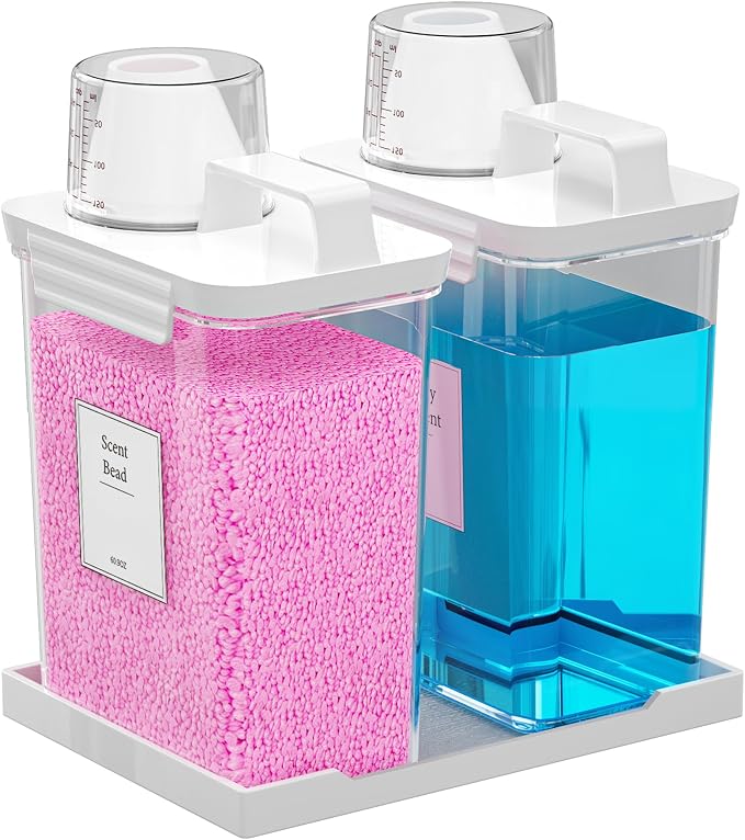 61OZ Laundry Detergent Dispenser Container, 2 Pack Liquid Laundry Dispenser by Hordely