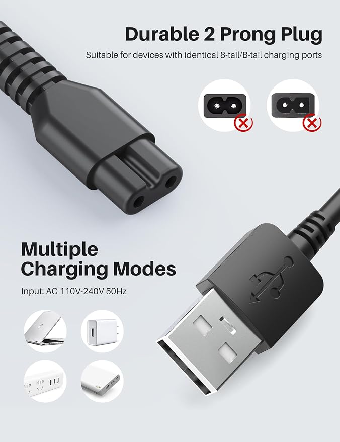 POPCHOSE Replacement USB Charging Cable Fabric Shaver SN2268 | Fit - Image 7