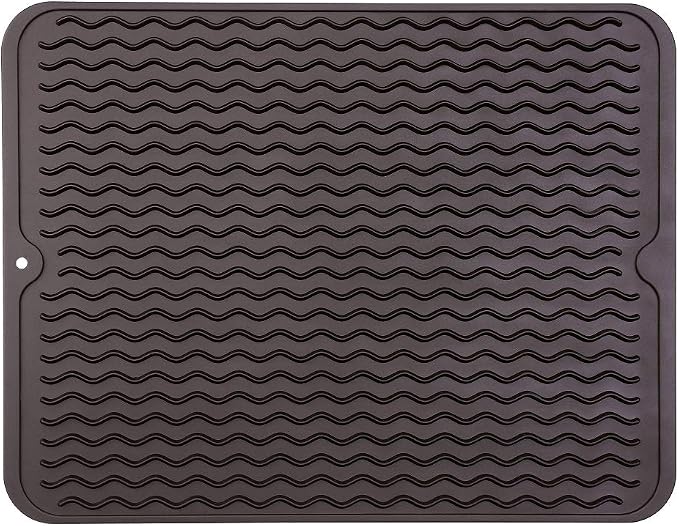 MicoYang Silicone Dish Drying Mat — Quick-Dry Ridges Counter & Sink Pad by MicoYang