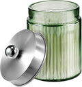 Amolliar Green Glass Apothecary Jar, Qtip Holder by Amolliar
