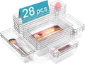 Vtopmart 28 Pack Clear Drawer Organizer Bins, 4 Sizes Storage Trays | Clear by Vtopmart