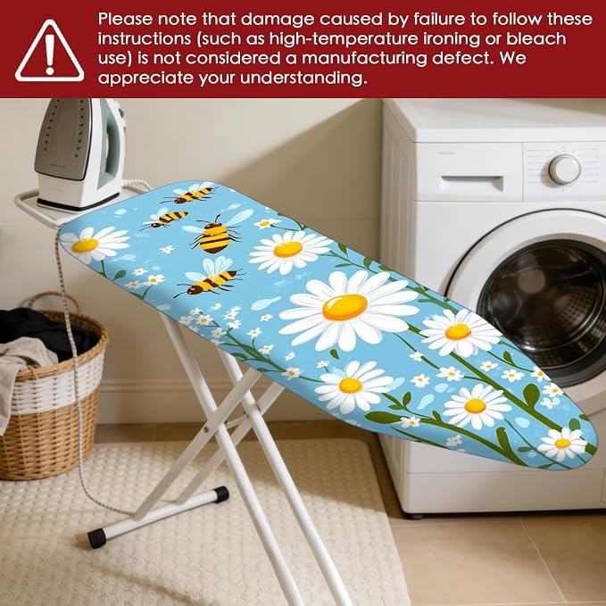 Nuxovilar Daisy Bee Ironing Board Cover 15x54 Inches Needle Cotton - Image 7