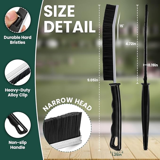 Crevice Cleaning Brush Set 6Pcs Hard Bristle Tools - Image 2