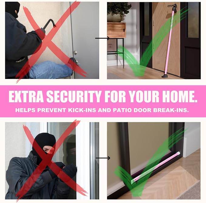 SECURITYMAN 3-in-1 Door Security Bar, Security Door Stoppers & Door Barricade – - Image 8