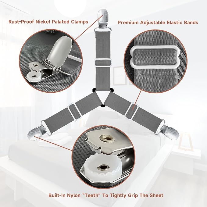 Bed Sheet Straps, Upgrade Fitted Bed Sheet Holders - Image 3