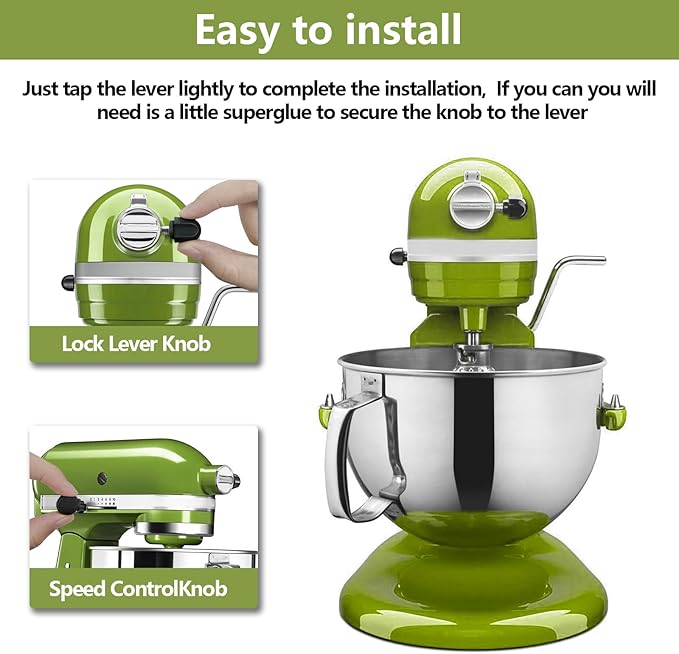 Speed Control Knob Replacement Part for KitchenAid Stand Mixer - for Lock Lever Knobs Attachment Plastic Kitchenaid Mixers Accessories, Fits for kitchen 4.5QT, 5QT, 6QT, K45, K45SS, KSM75（2 PACK)