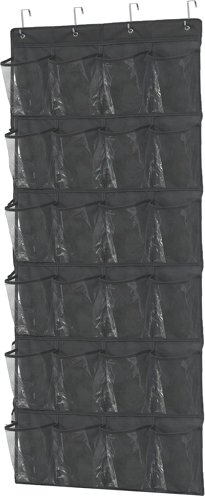 Simple Houseware 24 Pockets Large Clear Over Door Shoe Organizer, Dark Gray | by SimpleHouseware