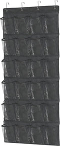 Simple Houseware 24 Pockets Large Clear Over Door Shoe Organizer, Dark Gray | by SimpleHouseware