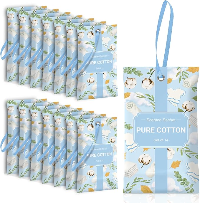 SCENTORINI Scented Sachets for Drawer and Closet, Pure Cotton Scent 14 Pack by SCENTORINI