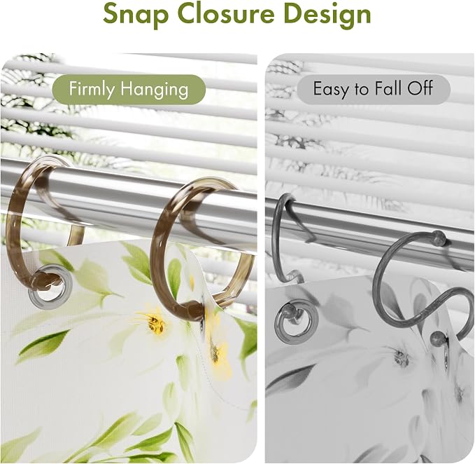 Amazer Plastic Shower Curtain Rings, O Shape Amber Brown Shower Curtain Hooks - Image 3