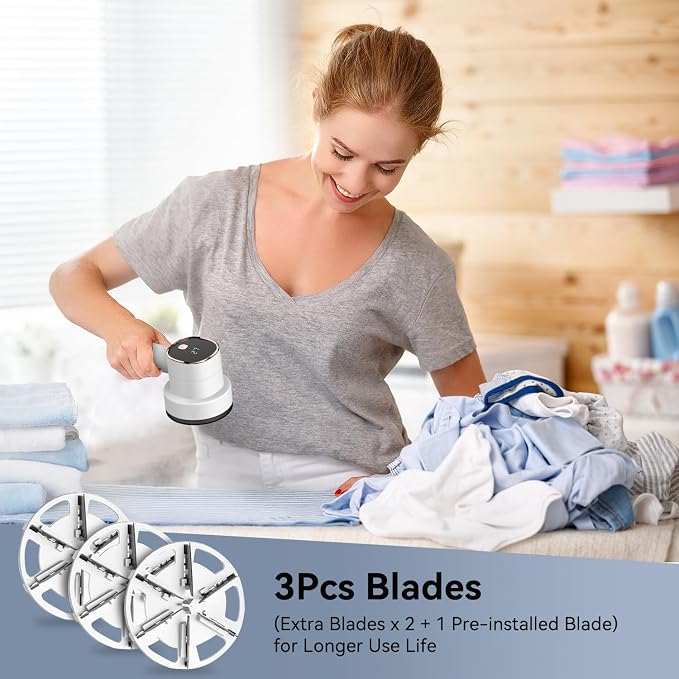 Rechargeable Fabric Shaver, 6-Leaf Blades, LED Display, 3 Speeds | Portable - Image 8