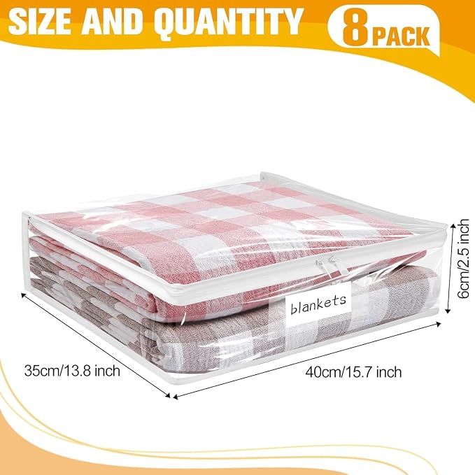 Plastic Storage Bags with Easy-Glide Zipper, Durable Clear Vinyl Zippered - Image 3
