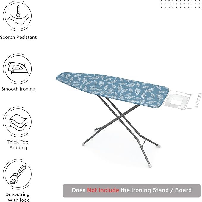 Encasa XO Ironing Board Cover and Pad, Thick Felt 49"x18" - Image 3