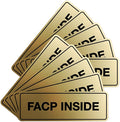 Signs ByLITA Standard FACP Inside Sign | Fire Safety Signage (Brushed Gold) - Large 10 Pack
