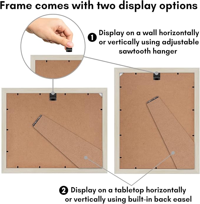 Americanflat 9x12 Picture Frame with Shatter-Resistant Glass - Use as 6x8 Frame with Mat or Display 9x12 Photo Without Mat - Signature Collection - Picture Frames for Tabletop and Wall - Light Wood