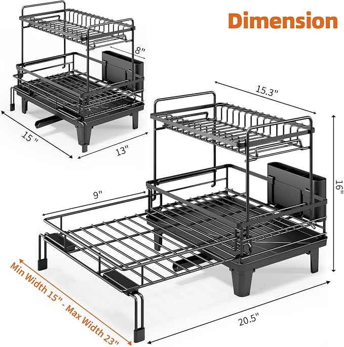 Urackify Expandable Sink Dish Drying Rack - Image 9