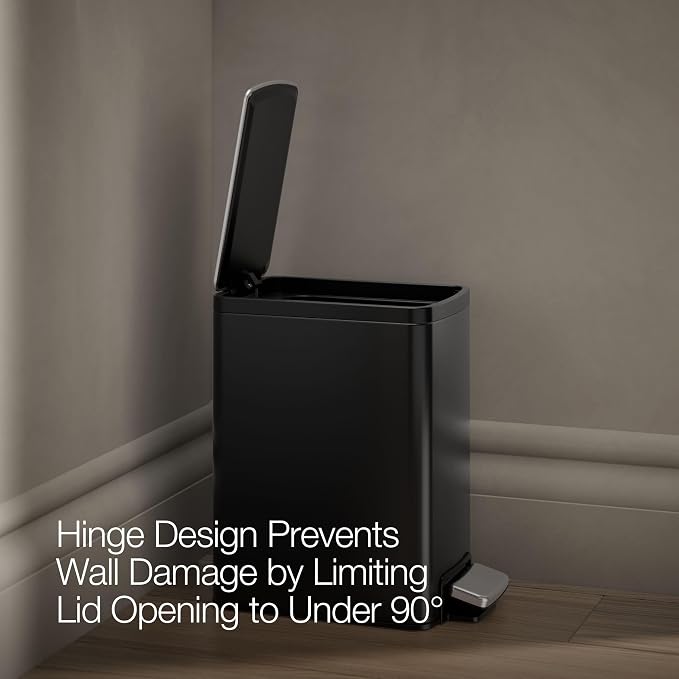 KOHLER 31319-BST Bathroom Trash Can, 1.6 Gallon, 6-Liter Step Can, Quiet-Close - Image 4