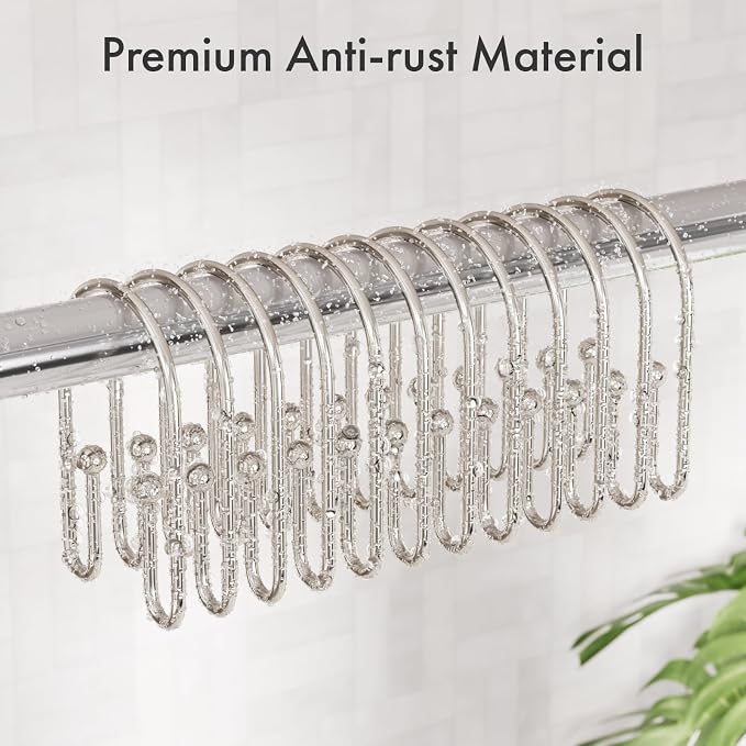 AmazerBath Shower Curtain Hooks, Nickel Shower Curtain Hooks Rust Proof - Image 5