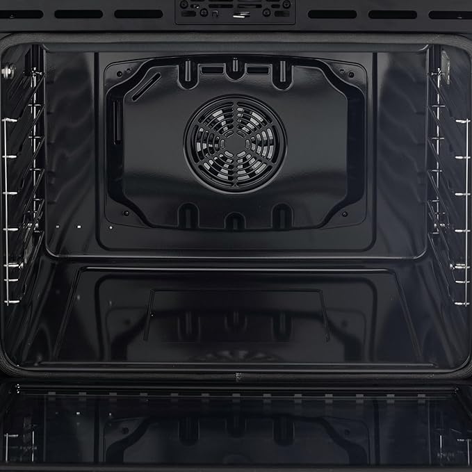 48 Inch Professional Induction Range with Double Convection Ovens, Air Fry, 7 Burner Electric Stove, Pizza Stone - Black Stainless Steel
