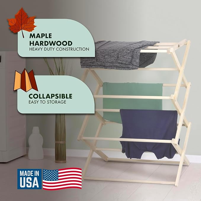 Premium American Maple Clothes Drying Rack - Image 7