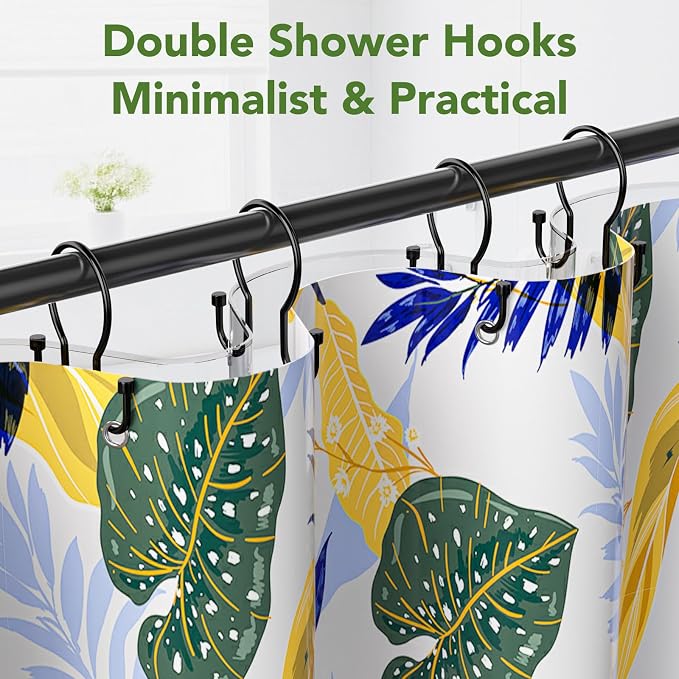 Goowin Shower Curtain Hooks, Simple Shower Curtain Rings, Sturdy Shower Curtain - Image 2