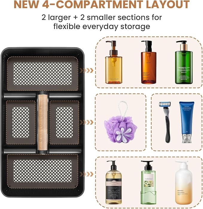 BYUNER Plastic Shower Caddy Dorm: Portable Hard Shower Basket - Image 6