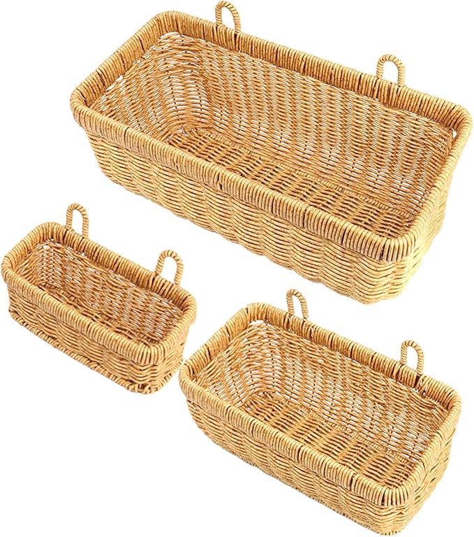AceList Wall Hanging Basket, Boho Style Hand-Woven Hanging Storage Baskets by AceList
