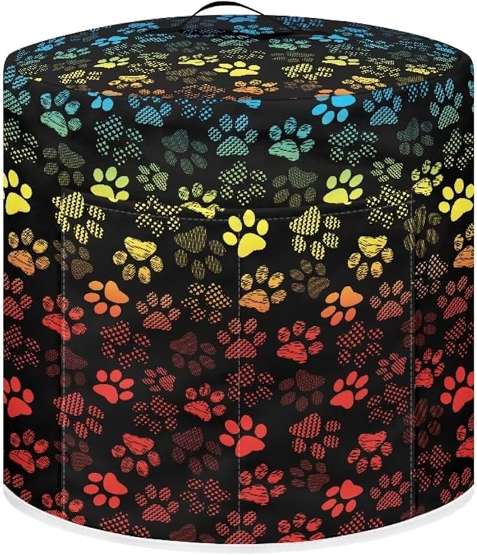 Flashideas Dog Paw Prints Dust Cover for 8 Quart Instant Pot and Extra Accessories, Dust Proof Easy to Clean Pressure Cooker Cover Electric Appliance Cover Air Fryer Accessories with Pocket
