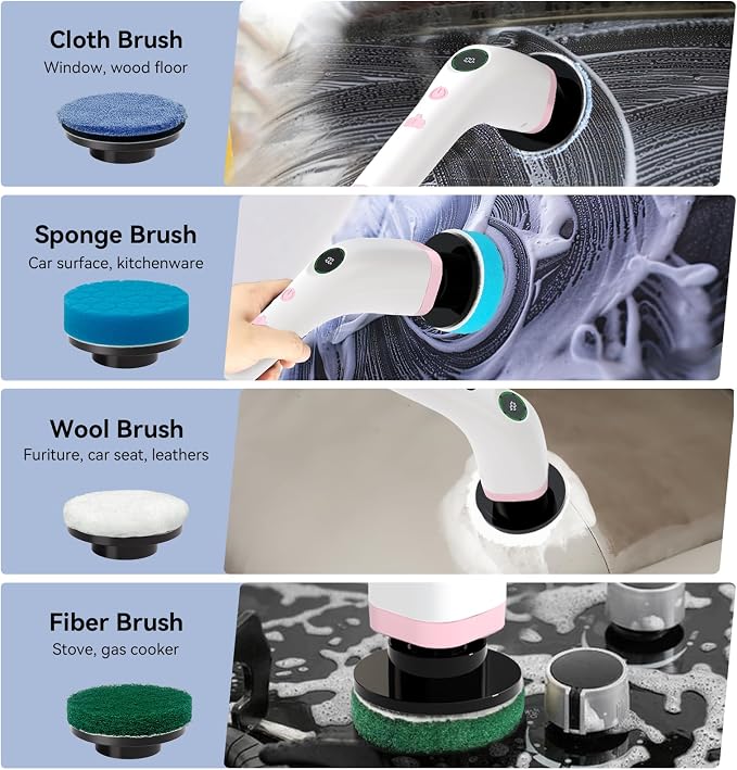 Electric Bathroom Cleaning Brush Cordless Shower Scrubber SD-CTB01 | Spin - Image 5