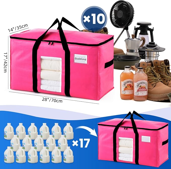 TAILI 10 Pack Pink Extra Large Moving Bags, Storage Bags - Image 6