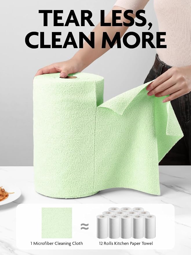 Fantasticlean Microfiber Cleaning Cloth Roll- 75 Sheets, Tear-away Microfiber - Image 2