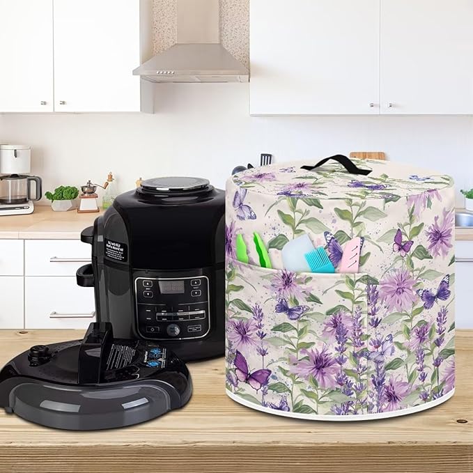 Elegant Floral Dust Cover Instant Pot Heavy Duty Waterproof Dust Pressure Cooker Cover Case for Instant Pot Pressure Cooker Instant Pot Appliance Covers Pressure Cooker Size S