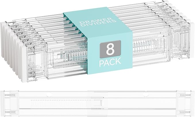 8 Pack 3.2 Inch Shallow Acrylic Drawer Dividers by Yieach