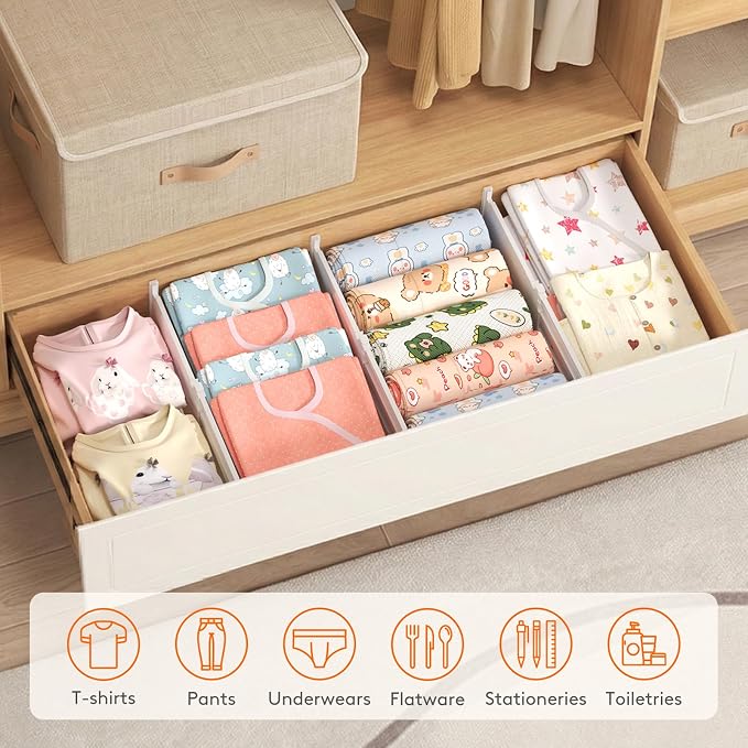 Lifewit 6" Tall Drawer Dividers, Adjustable Deep Drawer Organizer Clothes | 12 - Image 9