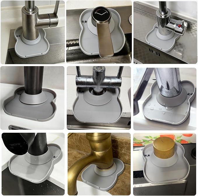 Silicone Faucet Mat for Kitchen Tap Compact Sink Splash Guard Protectors Behind - Image 6