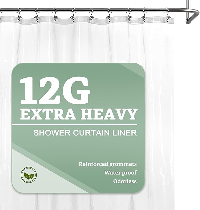 Barossa Design Extra Heavy Duty Shower Curtain Liner Clear by BarossaDesign